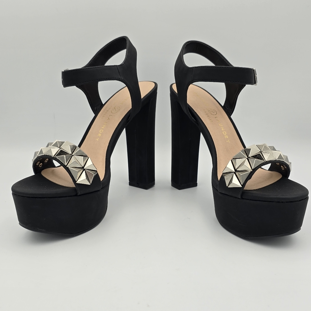 Chinese Laundry Arnette Studded Platform Heels, Black Nubuck, Women's 7.5M - Picture 4 of 15